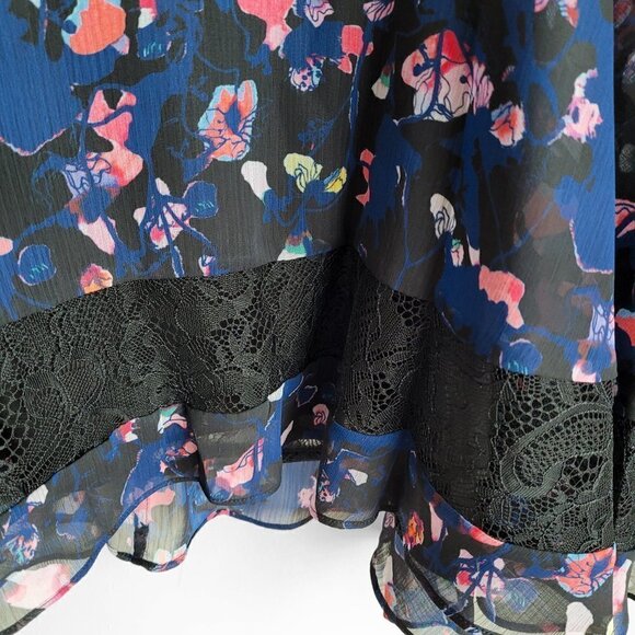 HP! NWOT Jason Wu Collective Lace Trim Floral Layered Tiered Boho Flowy Skirt - Picture 9 of 15